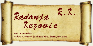 Radonja Kezović vizit kartica